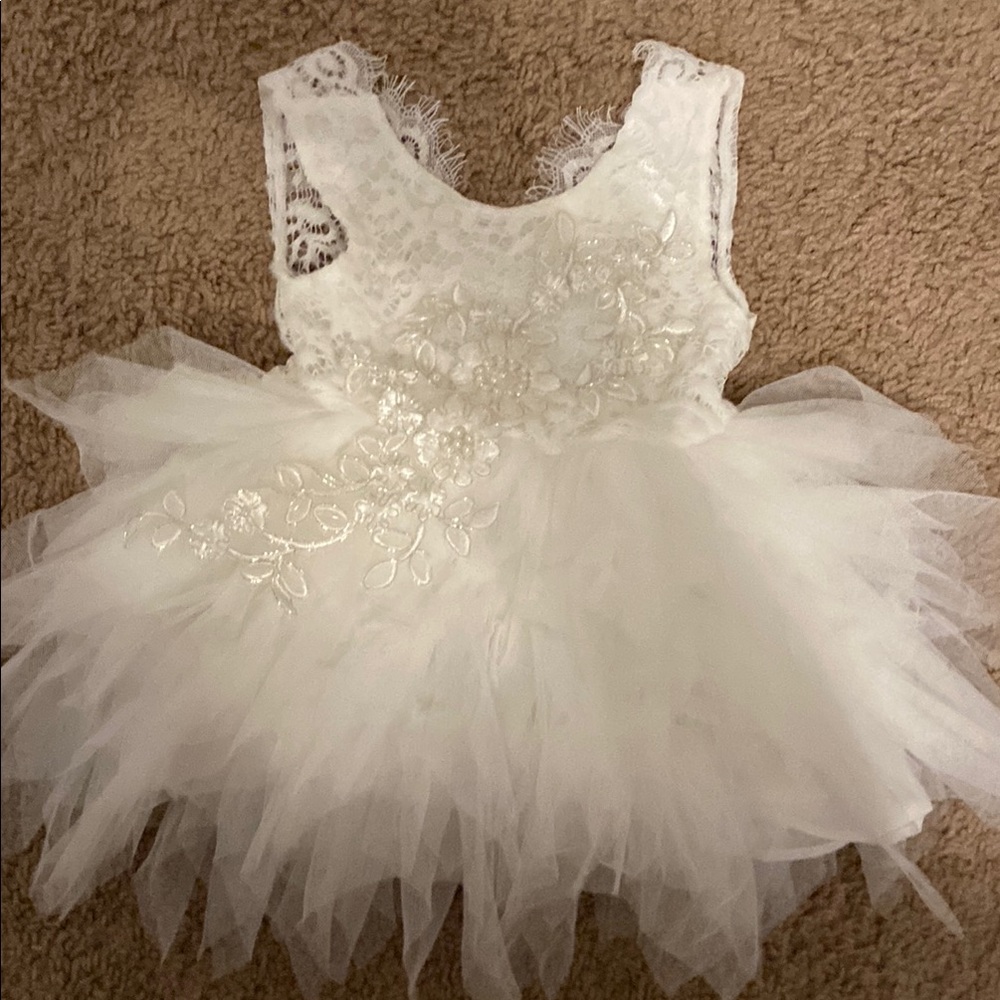 White Lace Dress/Flower Girl Dress for baby girl